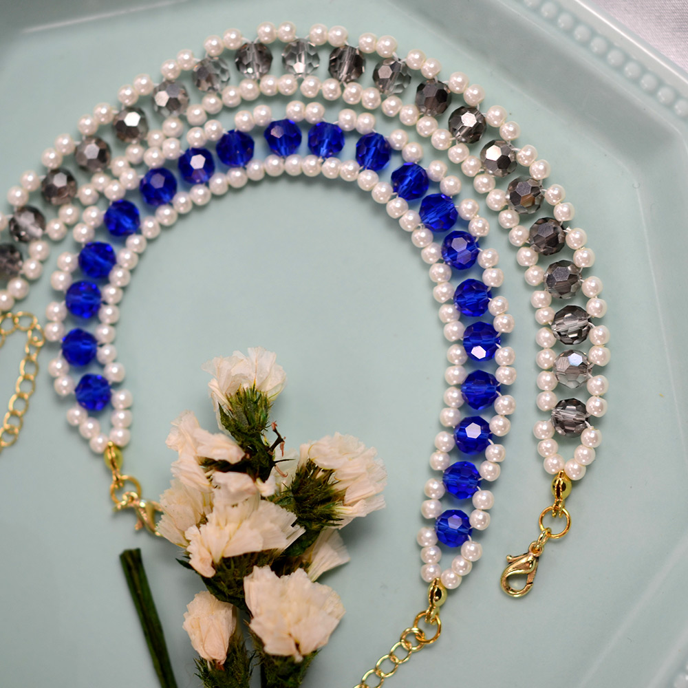 PandaHall Selected идея браслета из стеклянного бисера с жемчужными бусинами-8