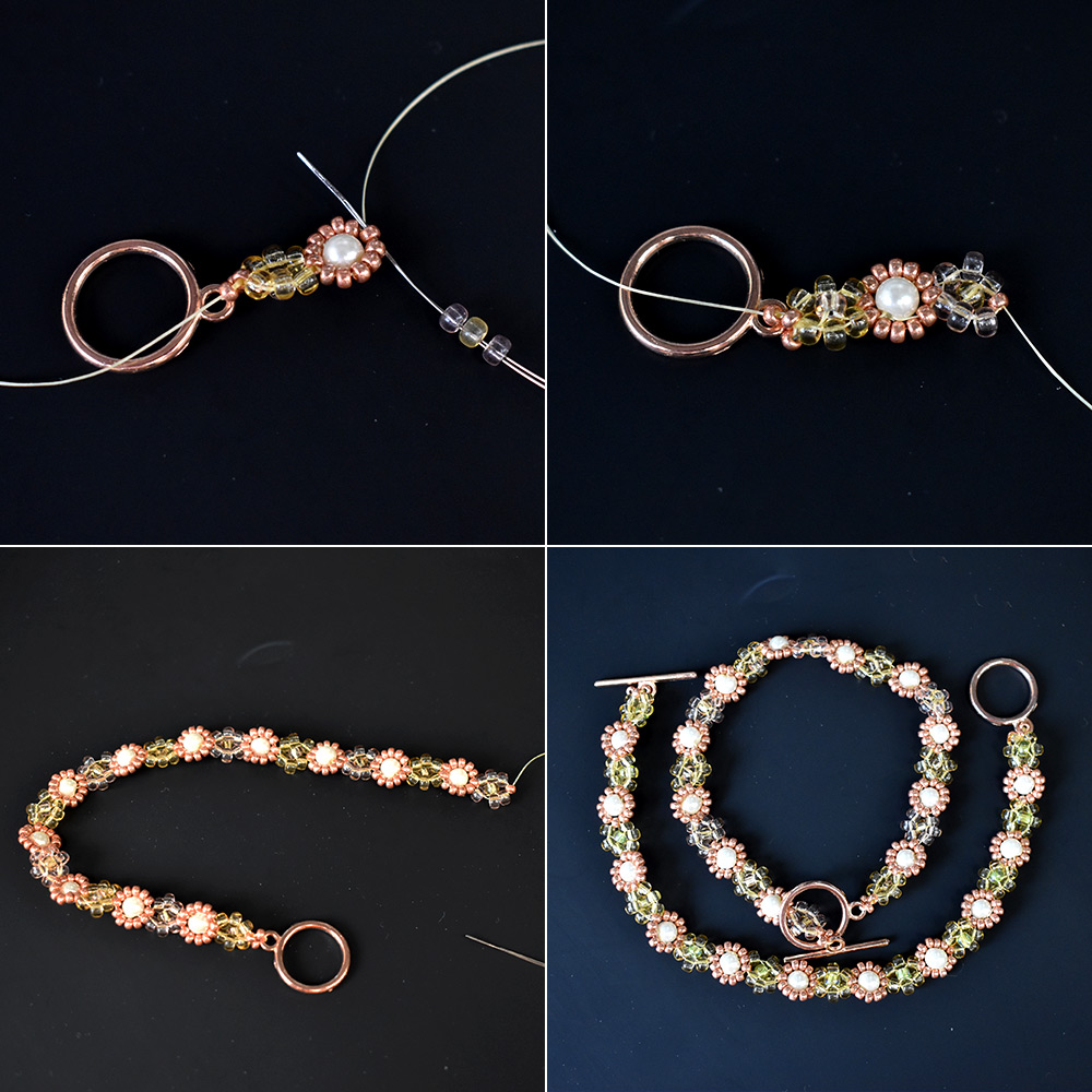 PandaHall Selected мастер-класс по изготовлению весеннего браслета из бисера.-4