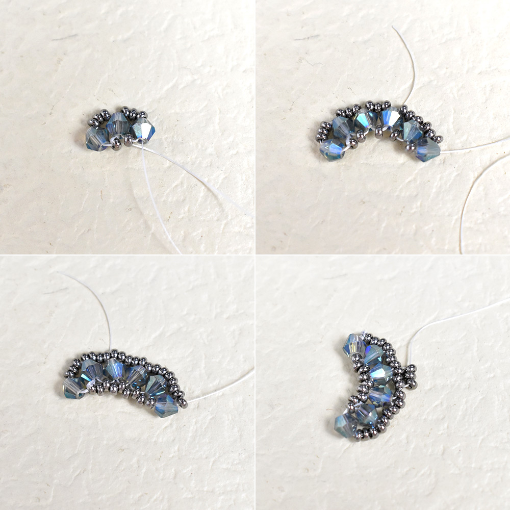 Граненый браслет из стеклянных бусин-3