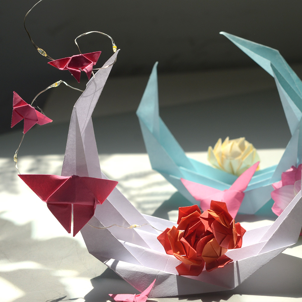 Оригами фонарь лодка