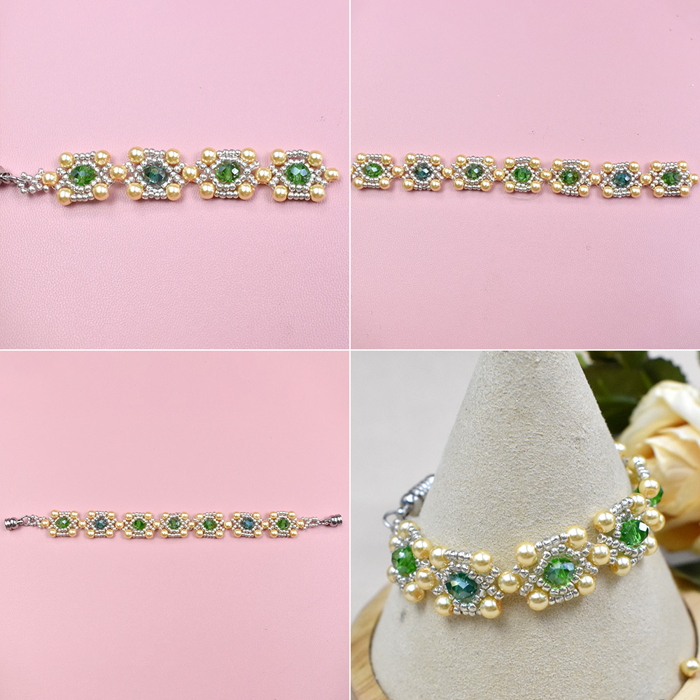 PandaHall Selected мастер-класс по изготовлению элегантного браслета из бисера с ободом.-6