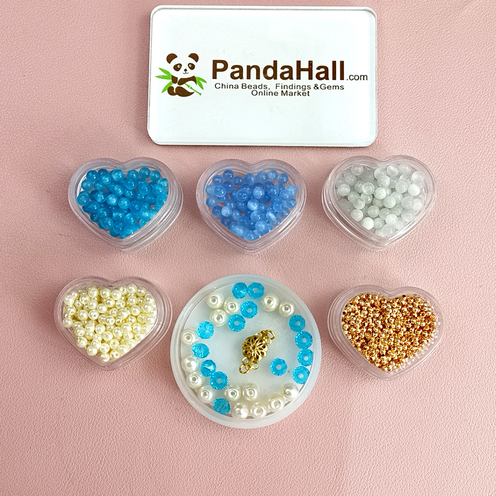 Браслет-цветок из бисера кошачий глаз