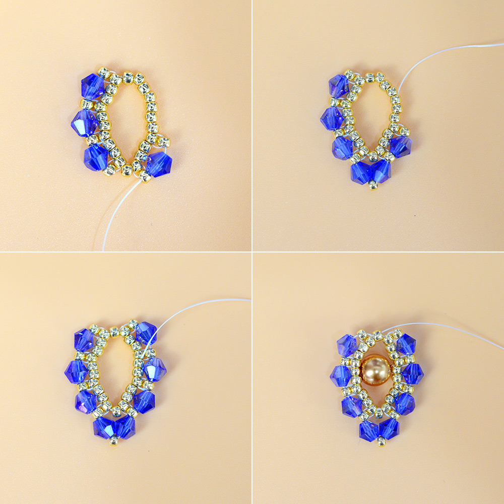 Серьги из стеклянных бусин с бисером-4