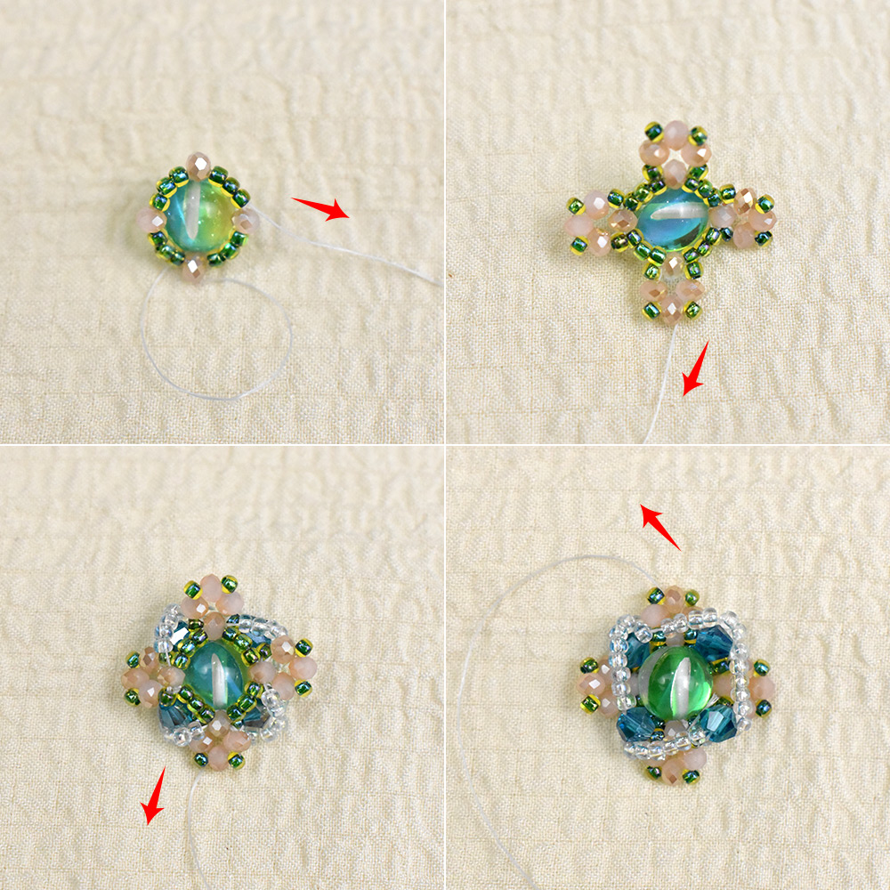 Браслет из лазурного хрусталя и жадеита с бусинами-3