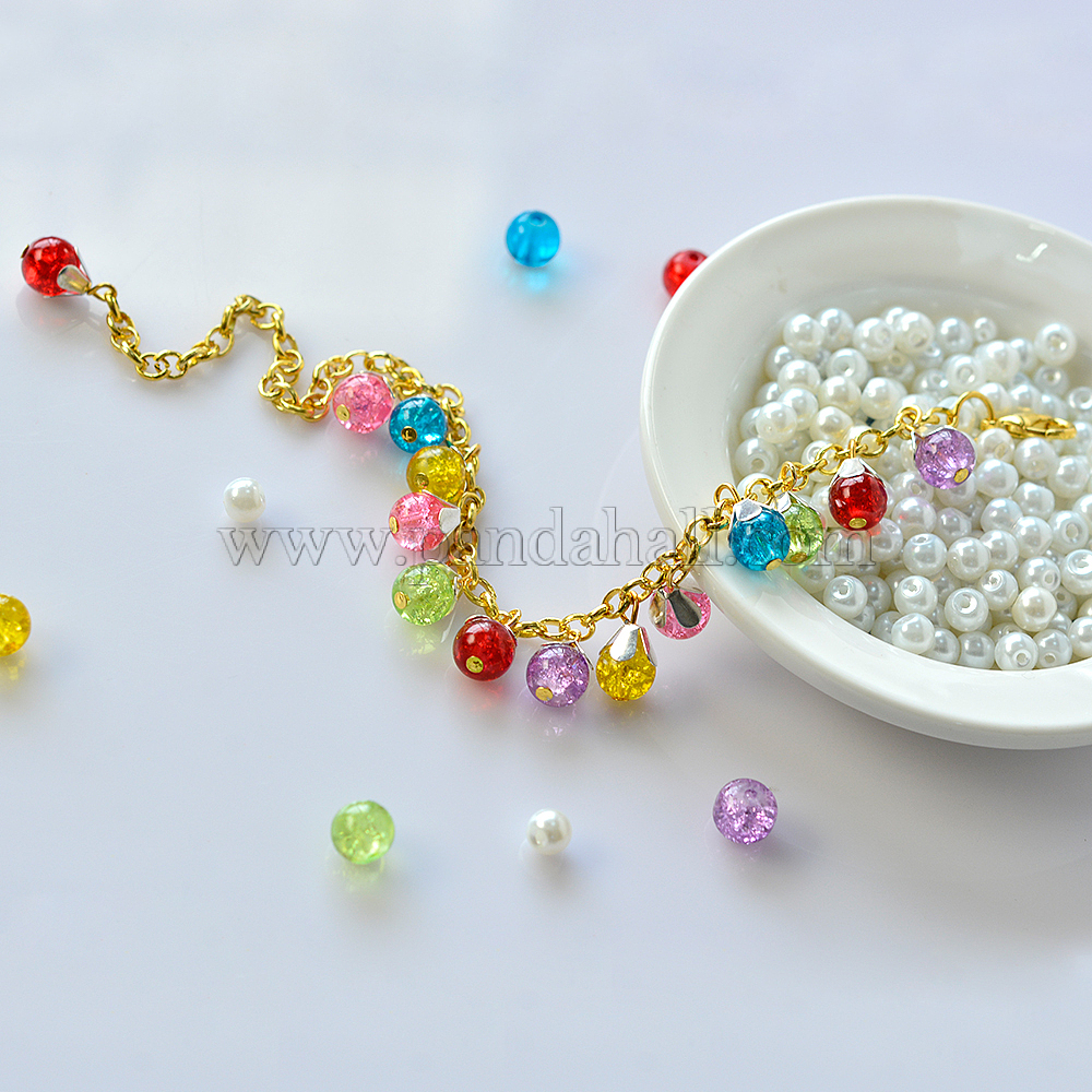 Glass Beads Bracelet with Golden Chain Pandahall Inspiration Projects