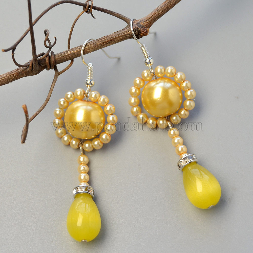Yellow Pearl Beads Earrings Pandahall Inspiration Projects
