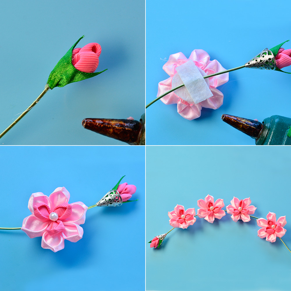 結婚式のためのピンクの花のヘアコーム
