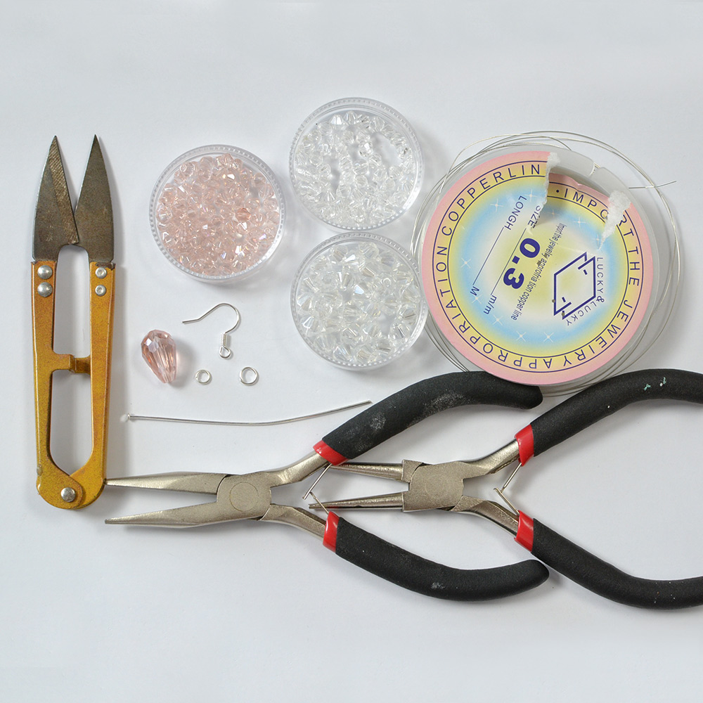 Bling-Creolen mit Glasperlen
