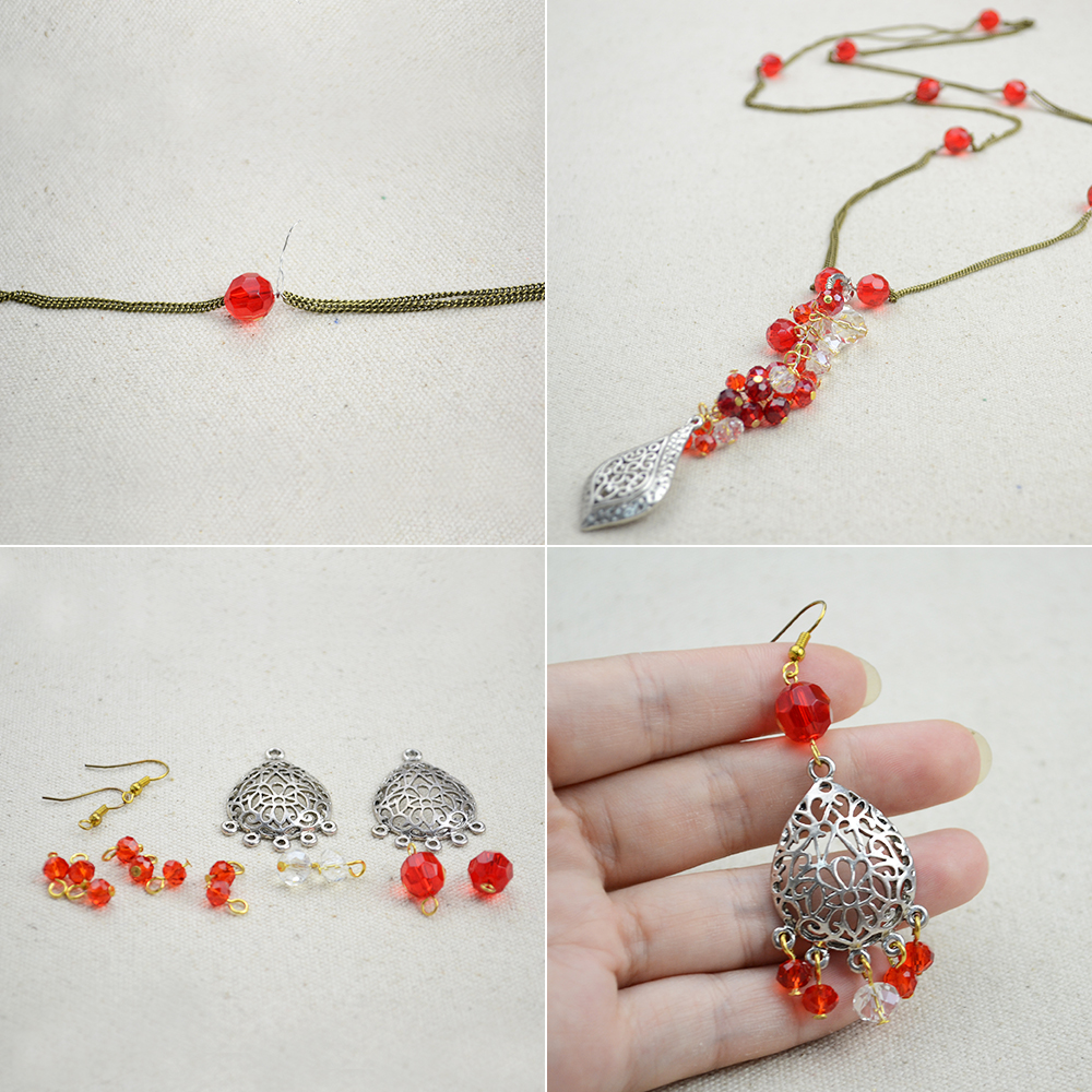 Kristallperlen-Schmuckset