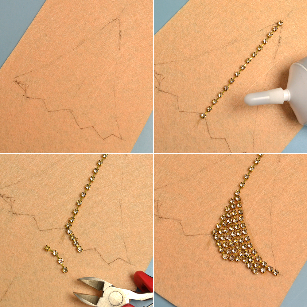 Рождественская елка из страз своими руками