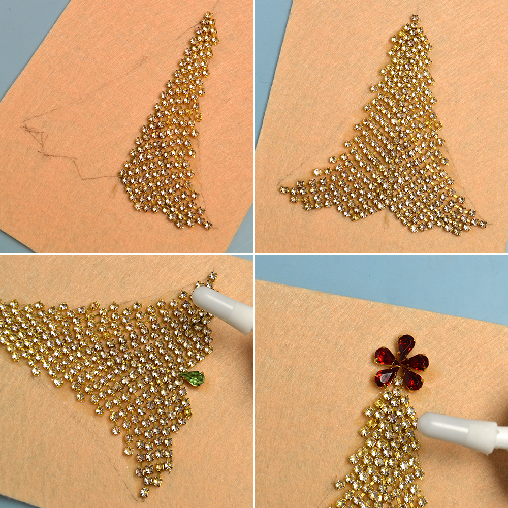 Рождественская елка из страз своими руками