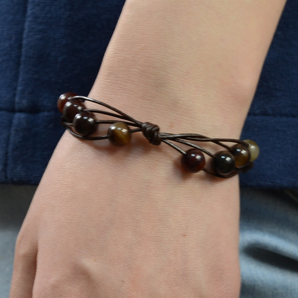 Браслет из агатовых бусин для мужчин