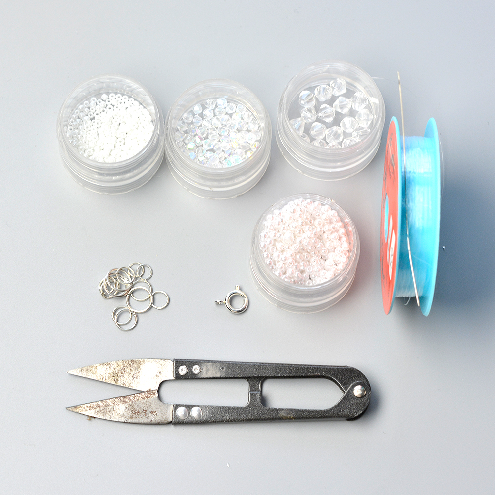 Блестящий браслет из стеклянных бусин с бисером-2