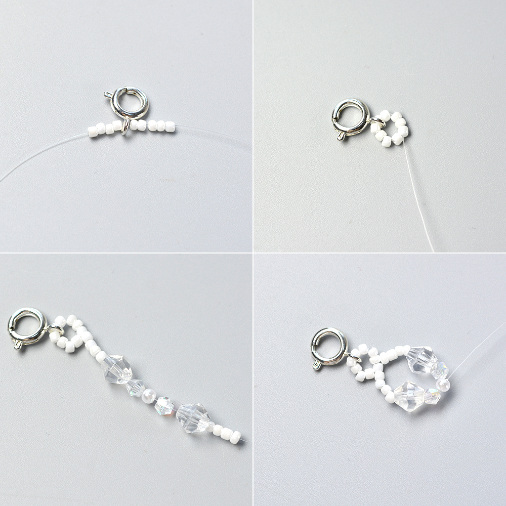 Блестящий браслет из стеклянных бусин с бисером-3