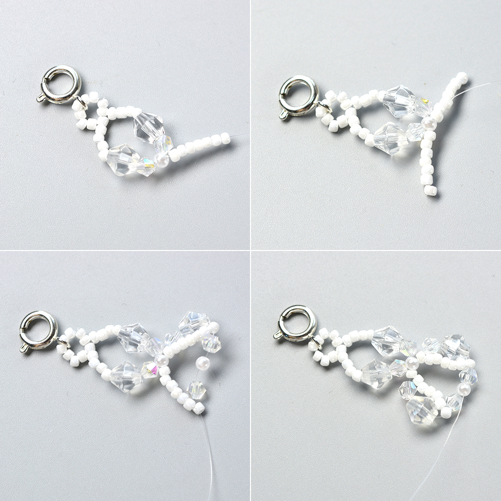 Блестящий браслет из стеклянных бусин с бисером-4