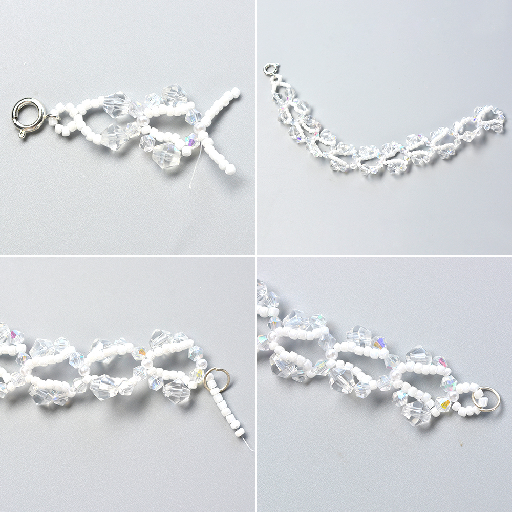 Блестящий браслет из стеклянных бусин с бисером-5