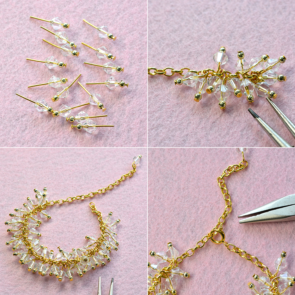 Браслет из хрустальных бусин-3