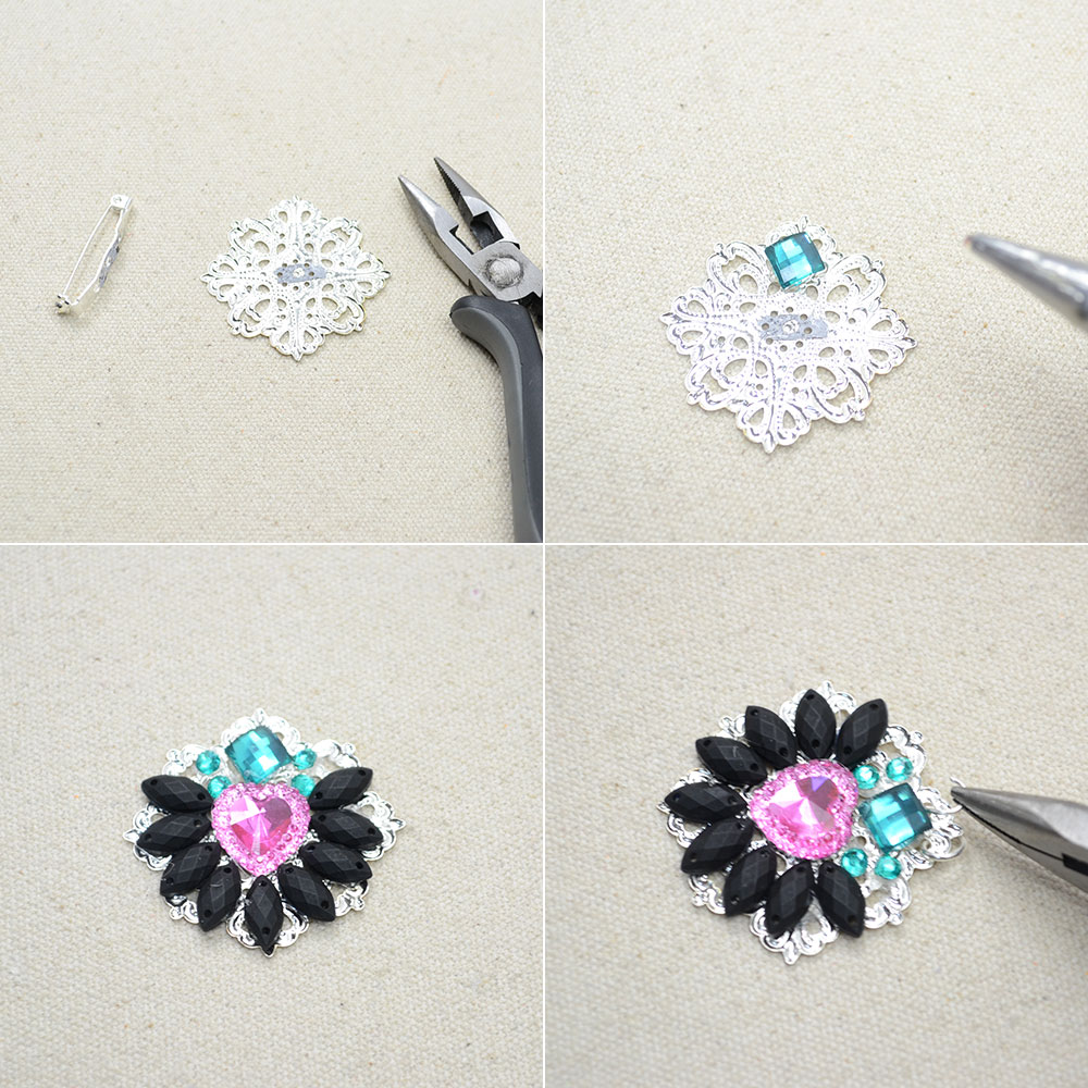 Серьги-кластеры со стразами