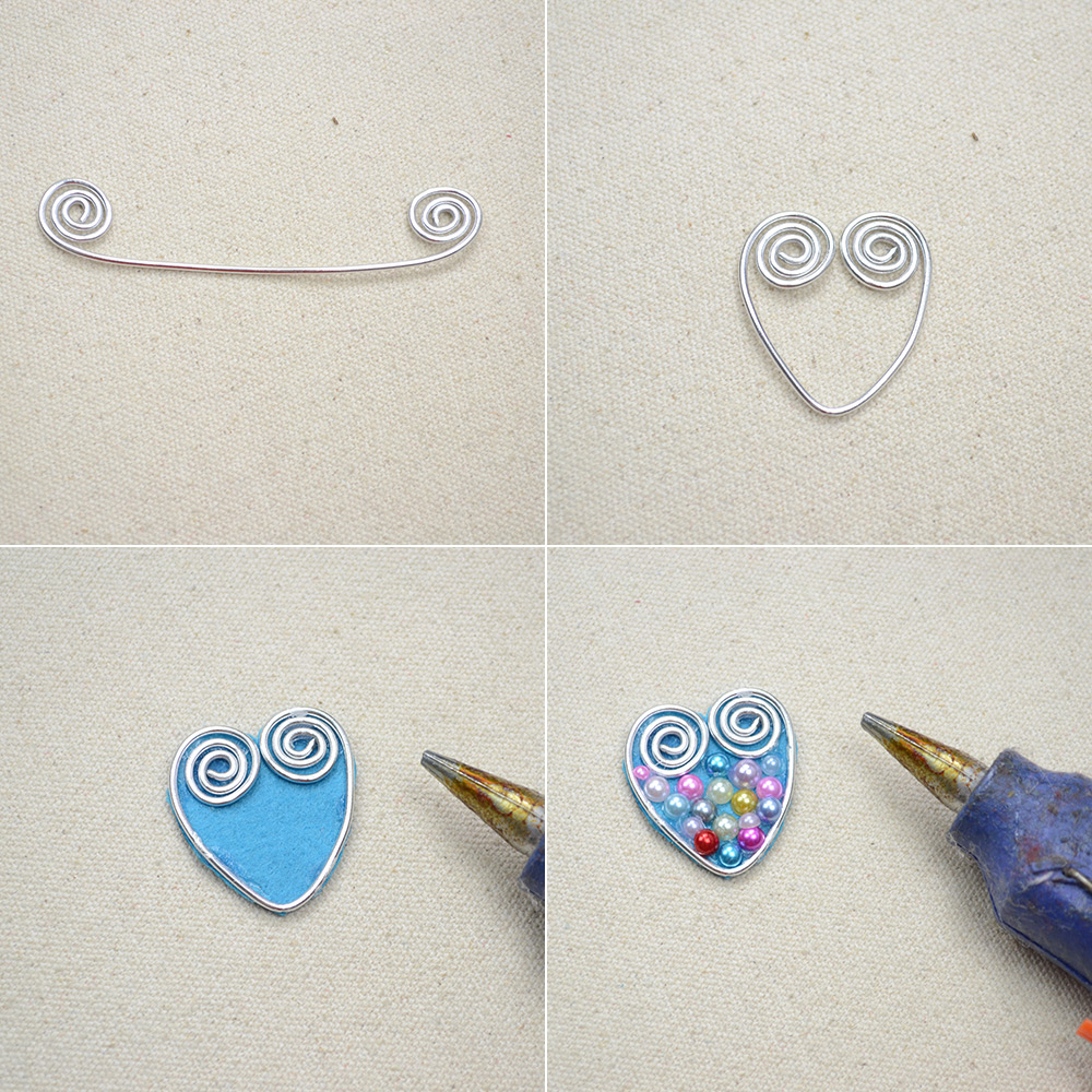 Колье с подвеской в виде сердца из проволоки-3