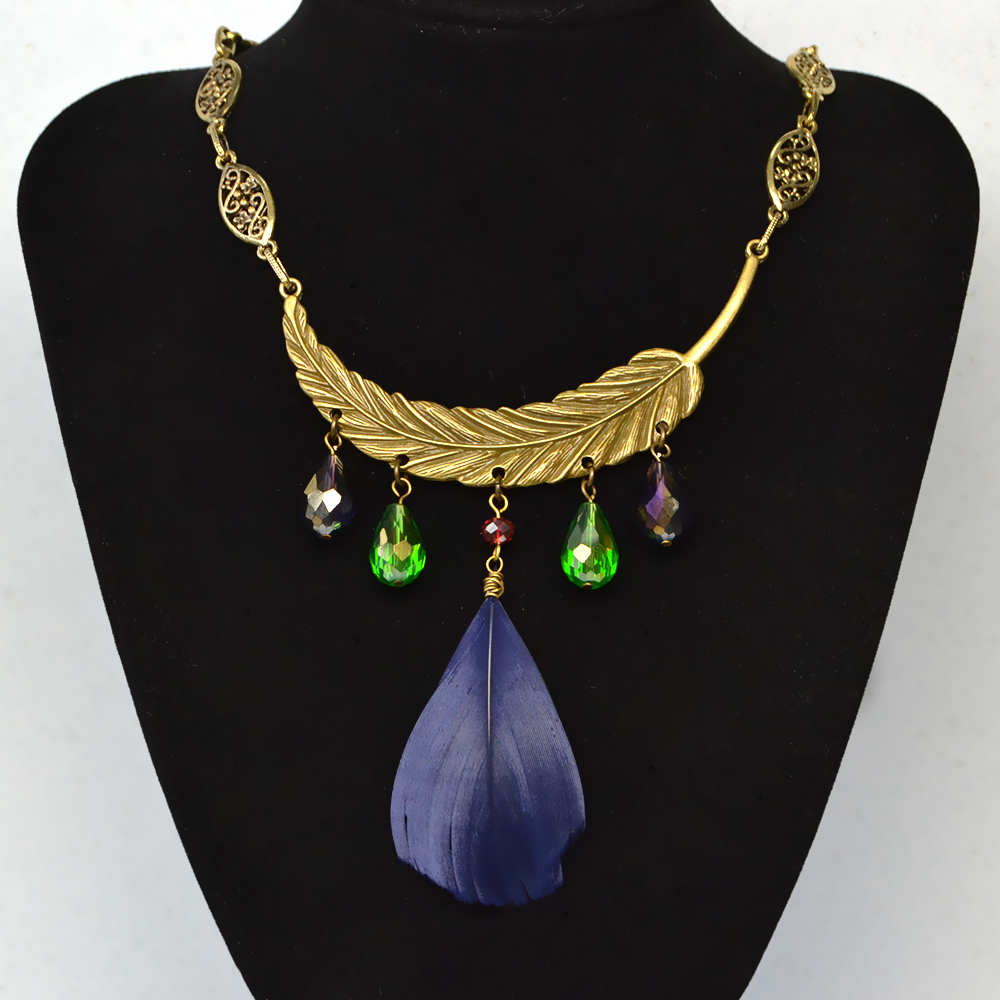 Оригинальное тибетское перо подвеска ожерелье-1