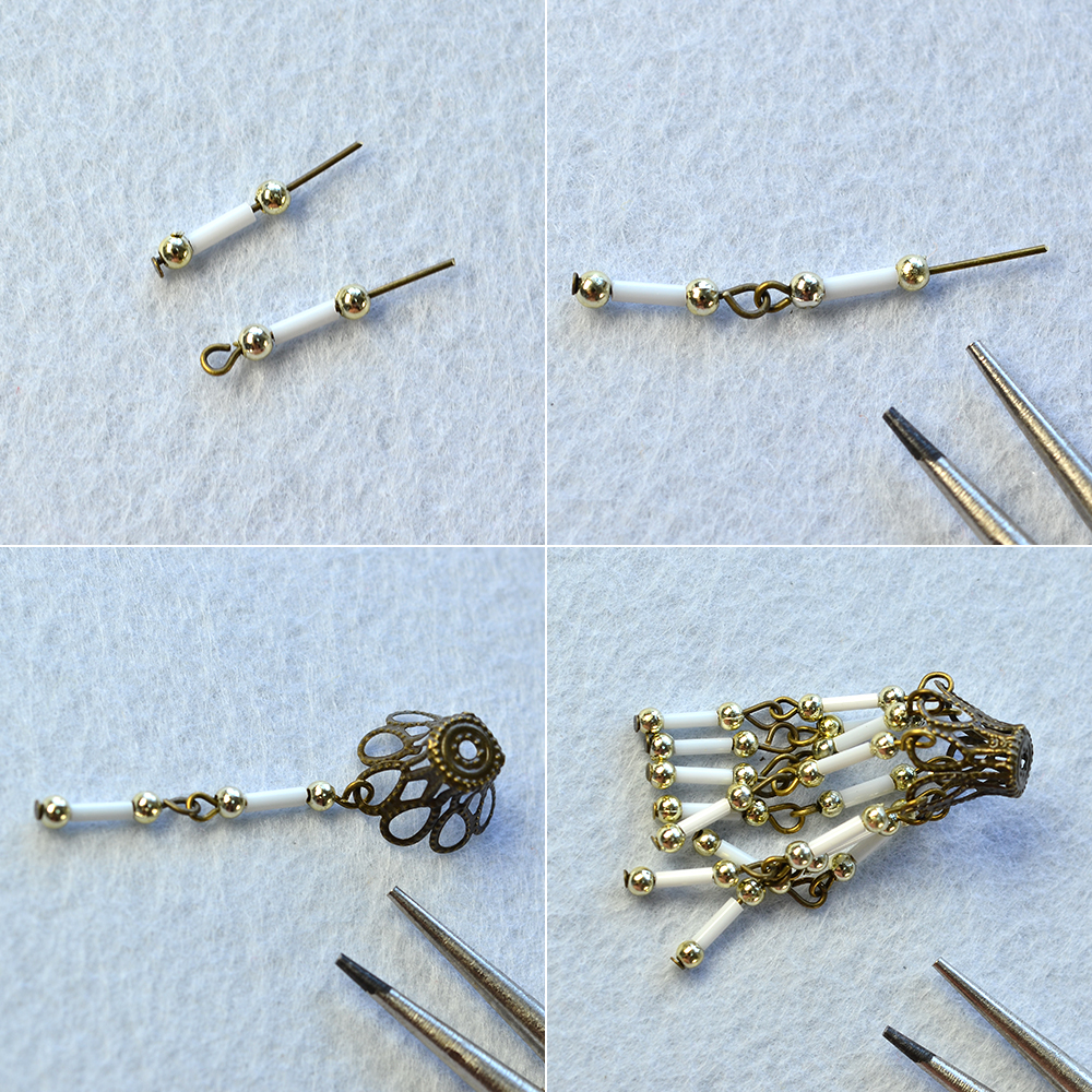 Серьги с подвесками в винтажном стиле, красные стеклянные бусины-3