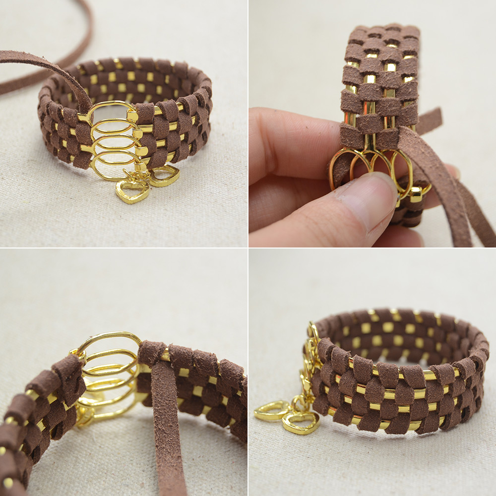 Широкий браслет из замшевого шнура-4