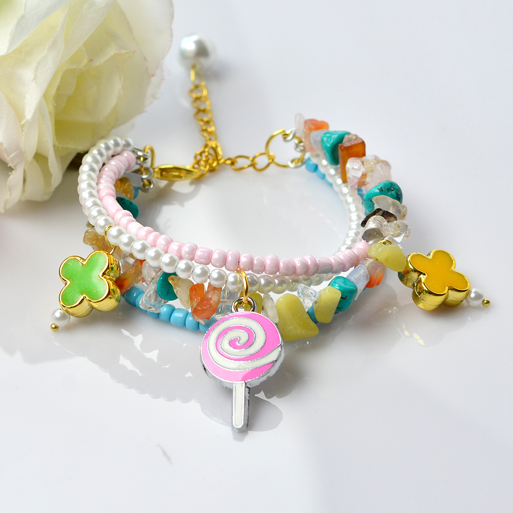 Многожильный браслет с подвесками-1