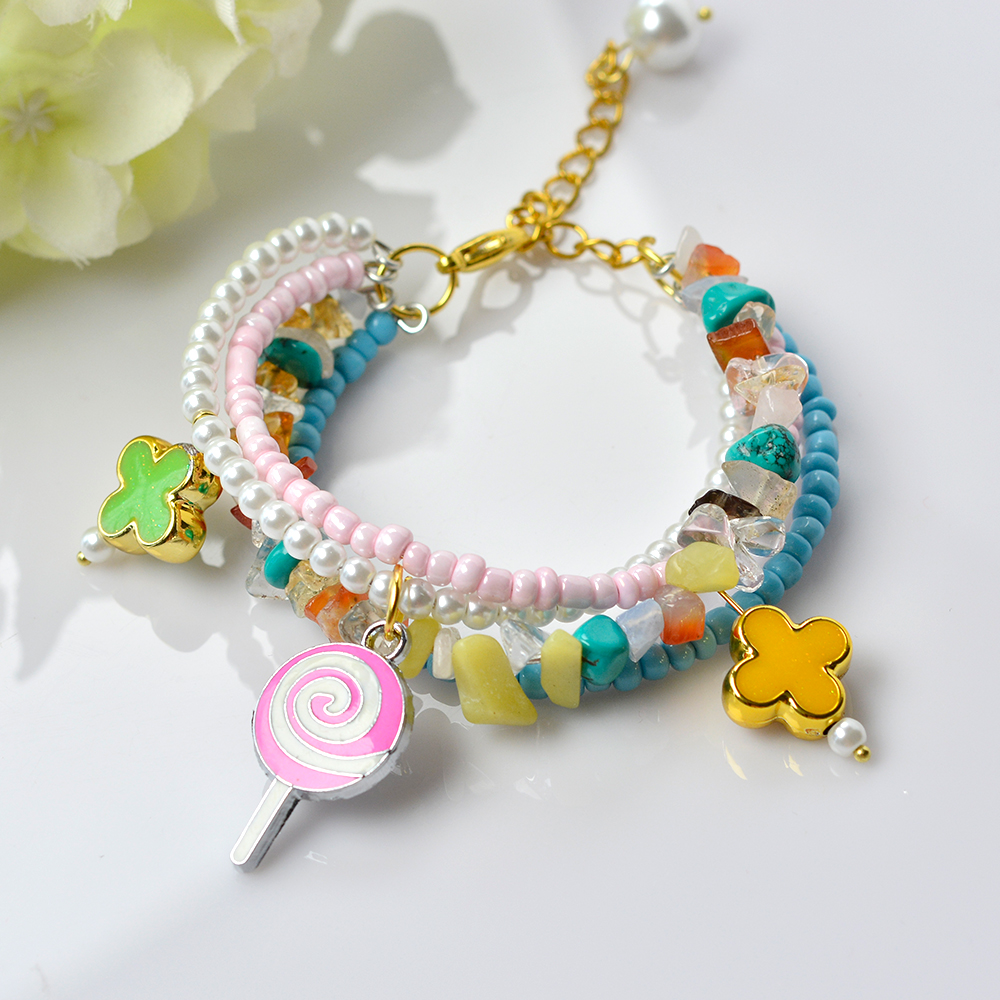 Многожильный браслет с подвесками-5