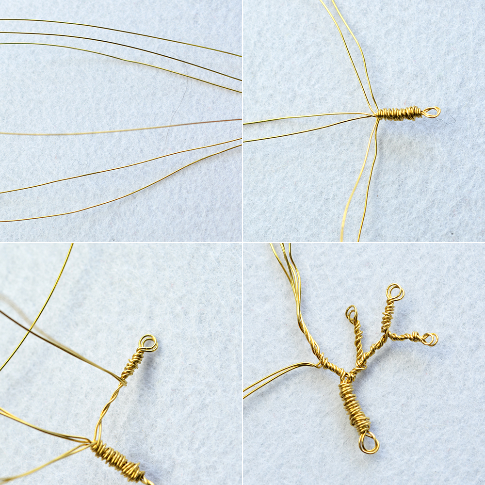 Ожерелье в форме дерева из жемчужных бусин с подвеской из драгоценных камней-3