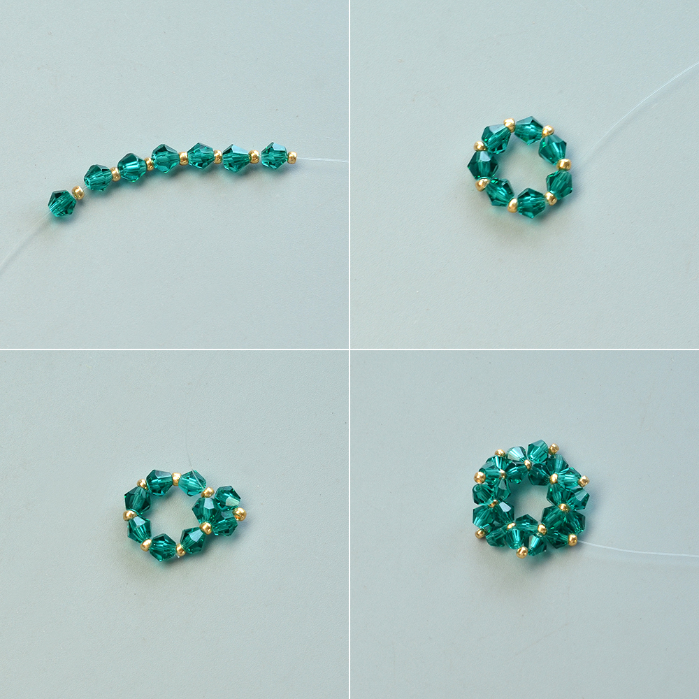 Ожерелье с подвеской в виде цветка из стеклянных бусин-3