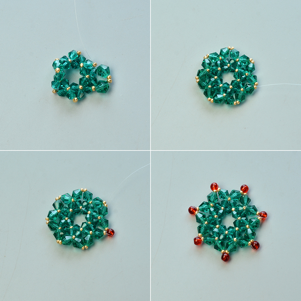 Ожерелье с подвеской в виде цветка из стеклянных бусин-4