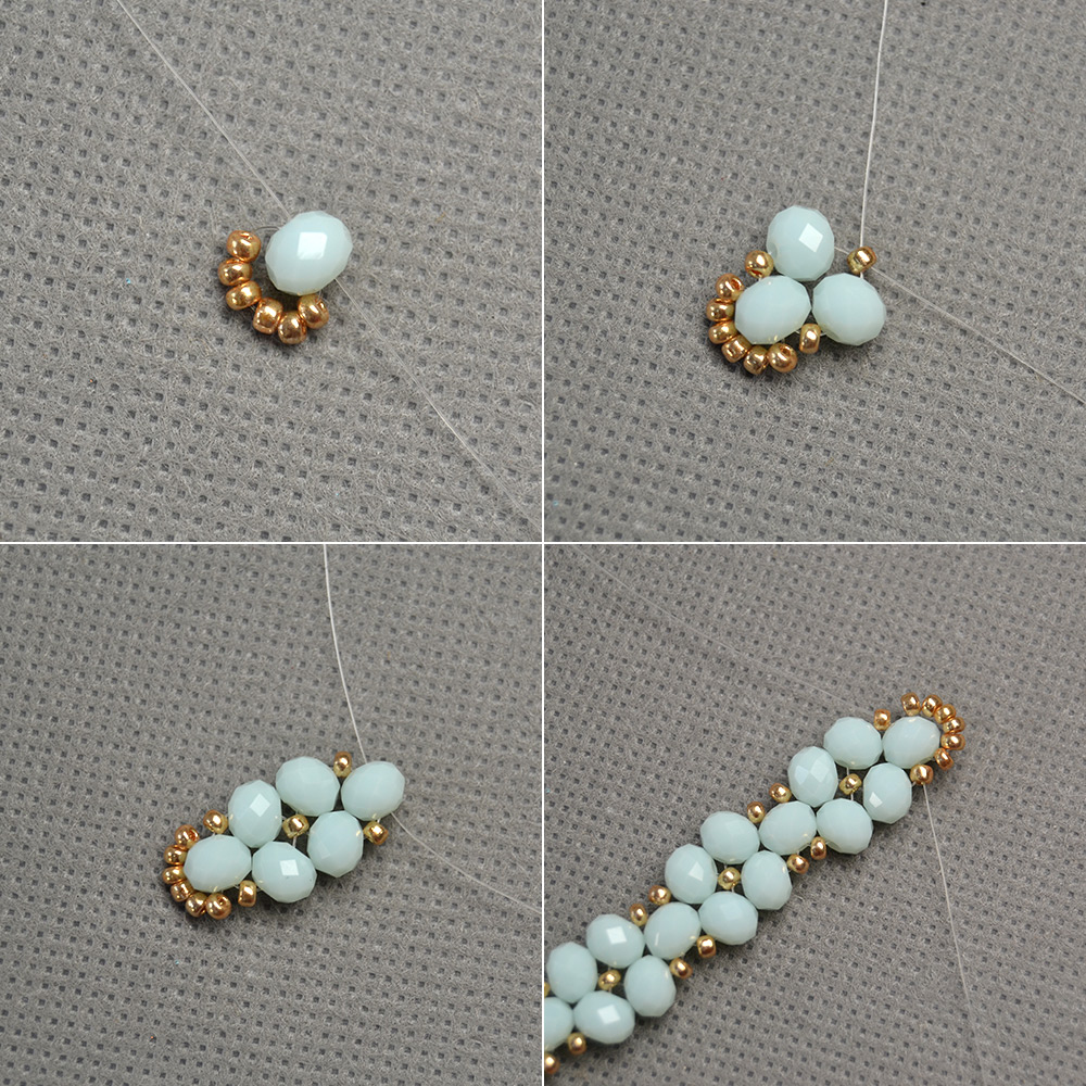 Браслет из стеклянных абакусов с бисером-3