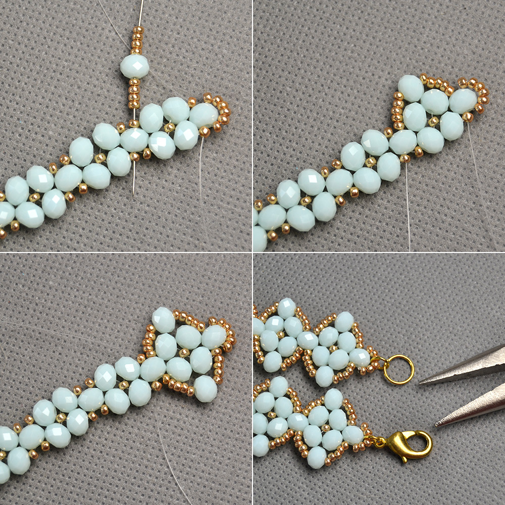 Браслет из стеклянных абакусов с бисером-4