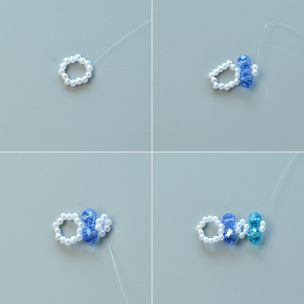 Браслет из хрустальных бусин с акриловыми бусинами из искусственного жемчуга-3