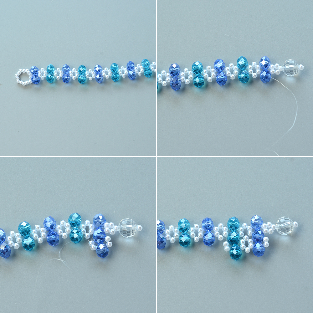 Браслет из хрустальных бусин с акриловыми бусинами из искусственного жемчуга-4