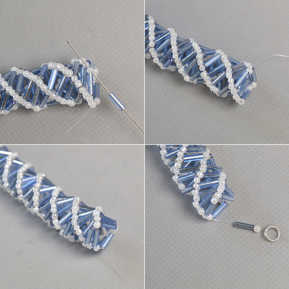 Спиральный браслет из стекляруса и стежка