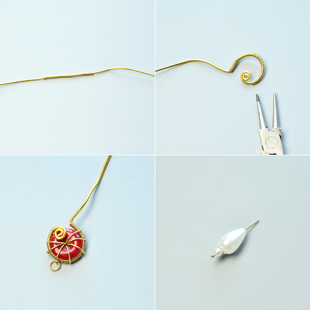 Круглые серьги в проволоке с драгоценными камнями