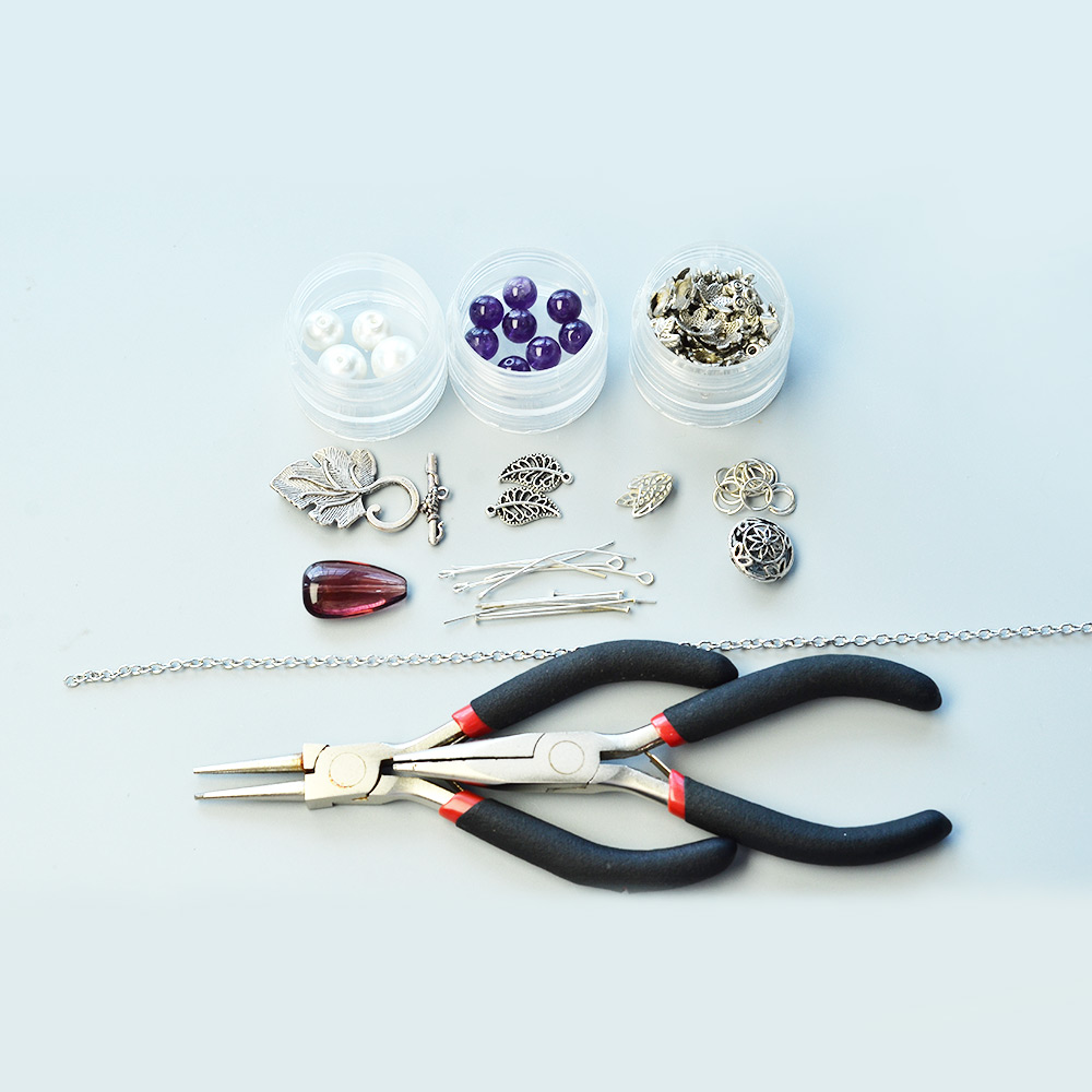 Браслет в винтажном стиле с фиолетовыми кристаллами-2