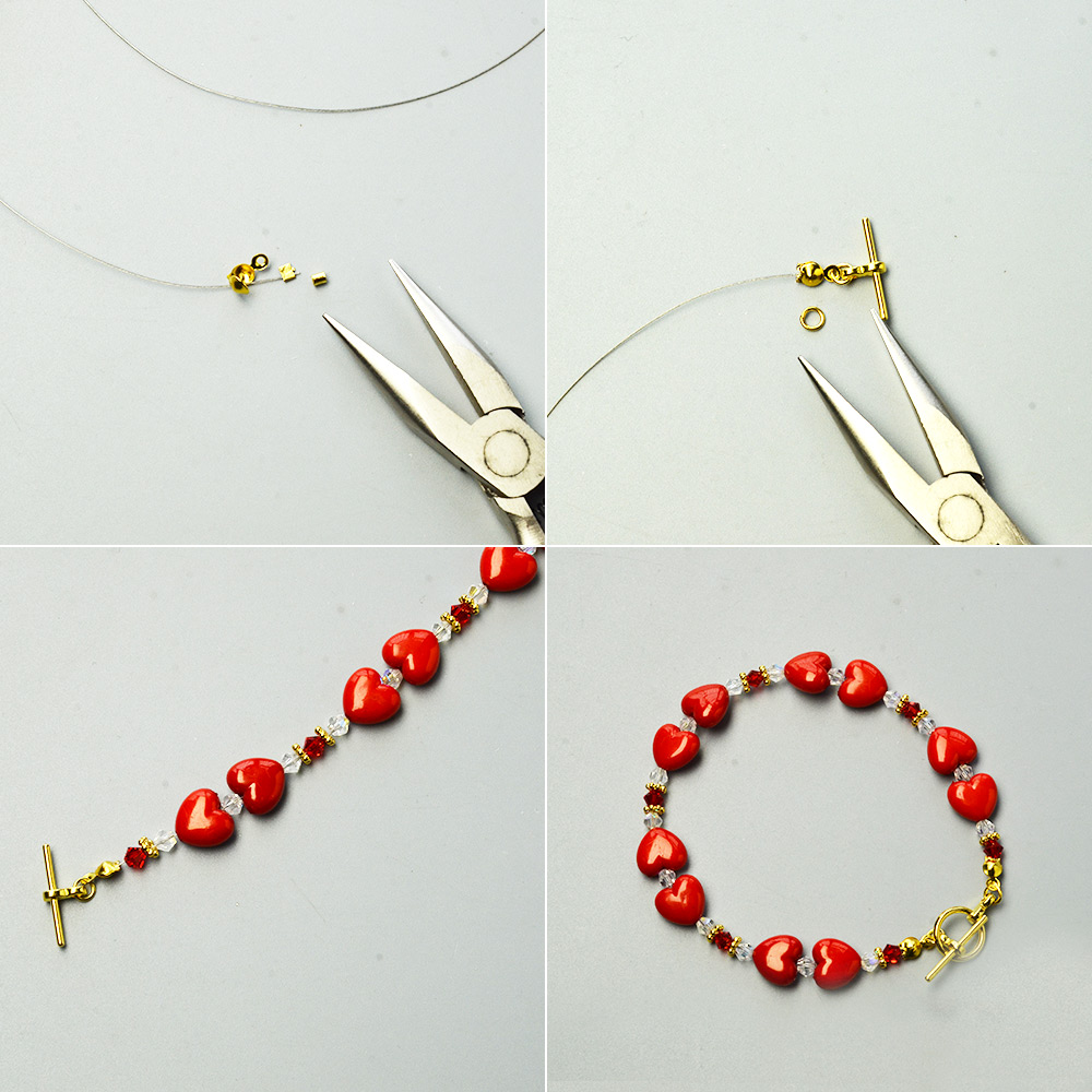 Herz-Armband aus Acrylperlen