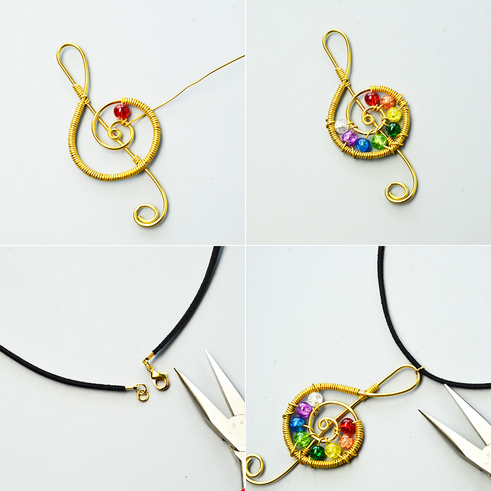 Колье с подвеской в виде музыкальной ноты-4