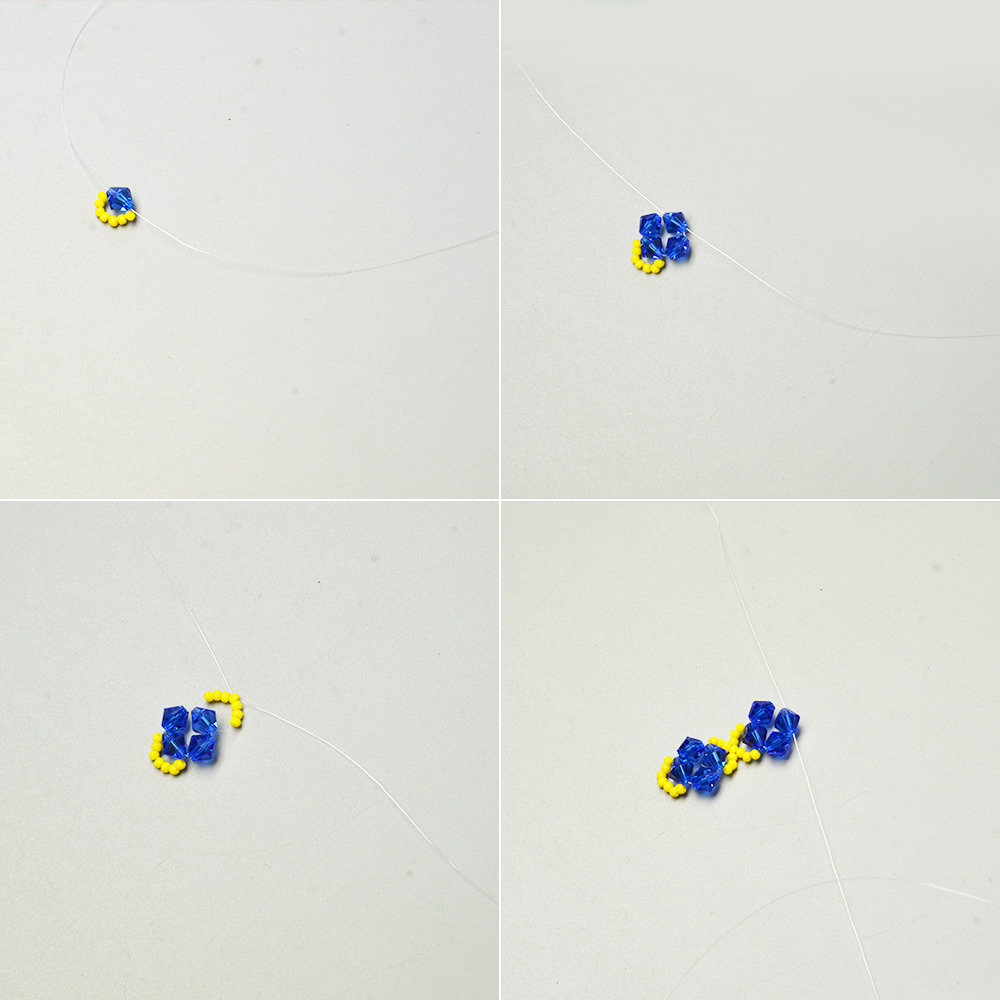 Браслет из синих хрустальных бусин-3