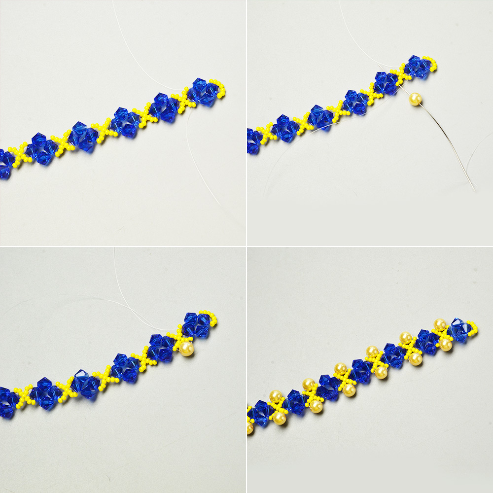 Браслет из синих хрустальных бусин-4