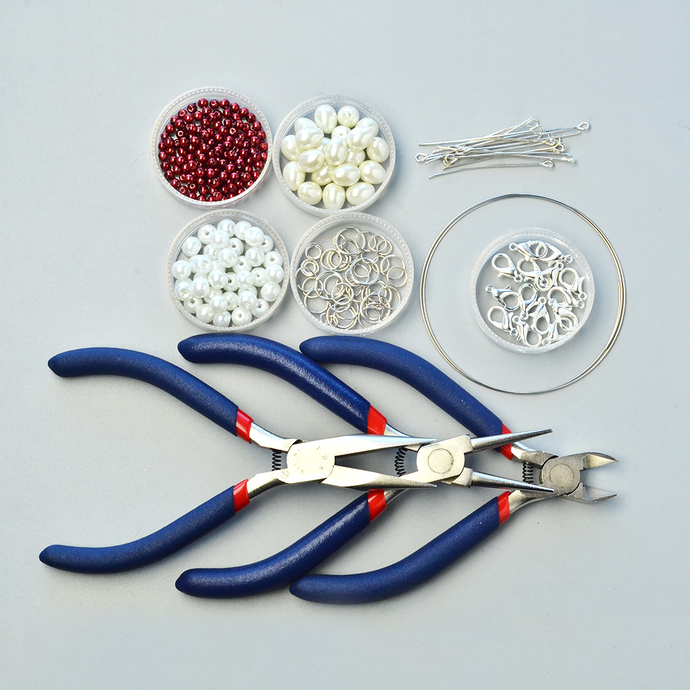 Браслет из красного и белого жемчуга-2