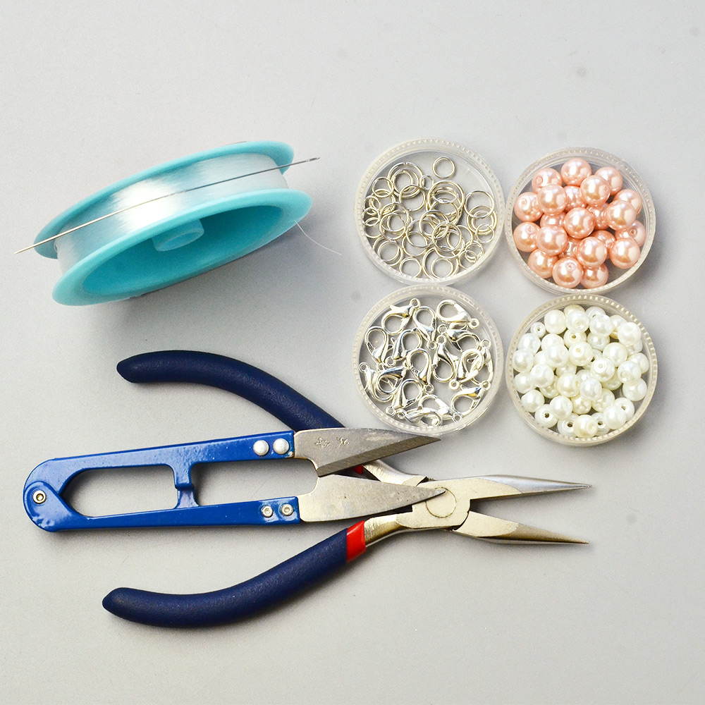 Свадебное ожерелье с жемчугом и бисером-2