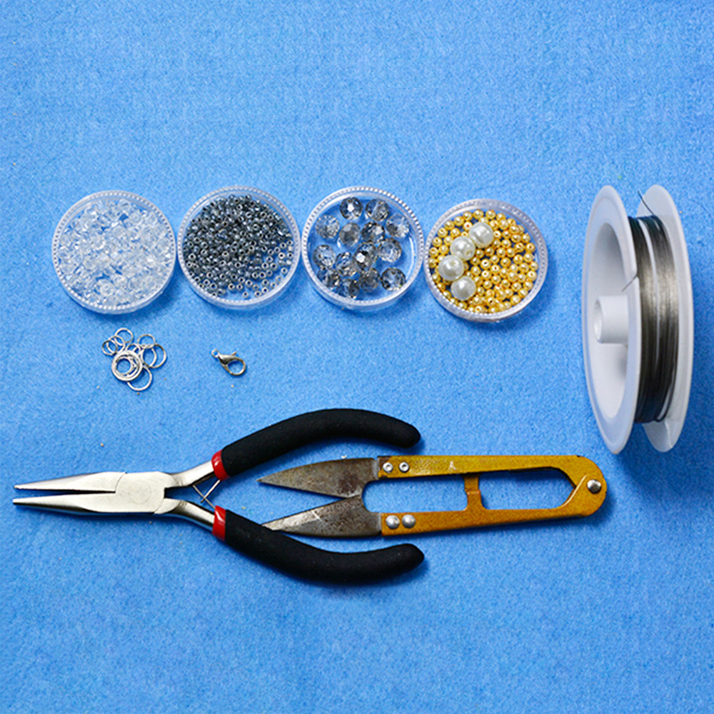 Хрустальный браслет из проволоки с жемчужными бусинами-2