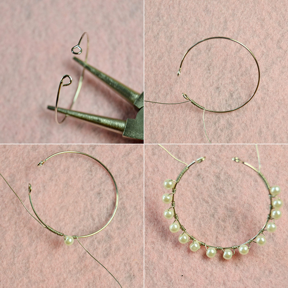 Серьги-подвески с жемчужными бусинами-3