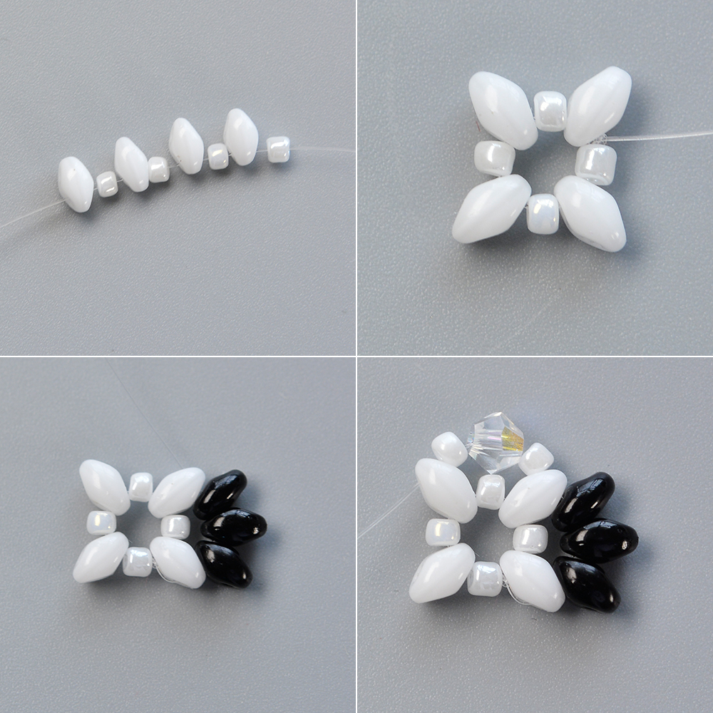 Черно-белый браслет с двумя отверстиями-3