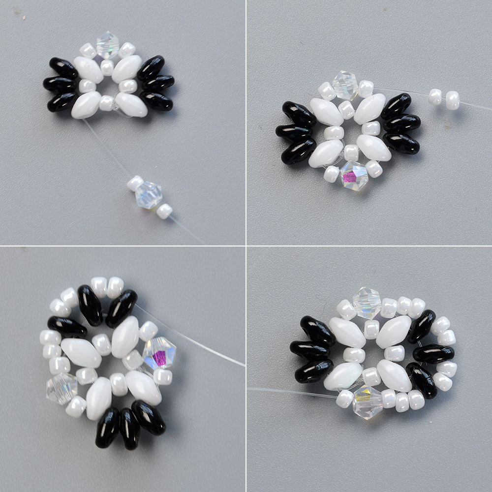 Черно-белый браслет с двумя отверстиями-4