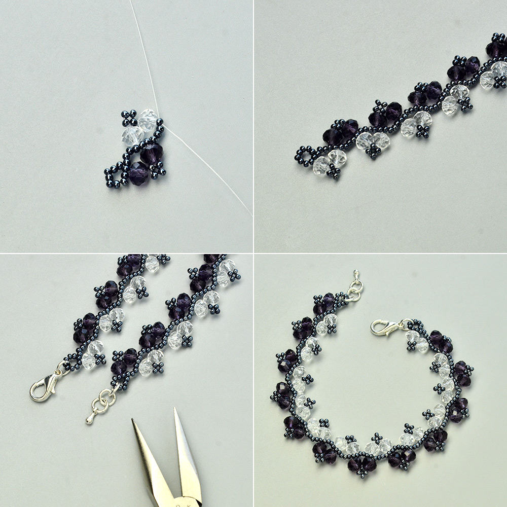 Браслет из хрустальных бусин-4