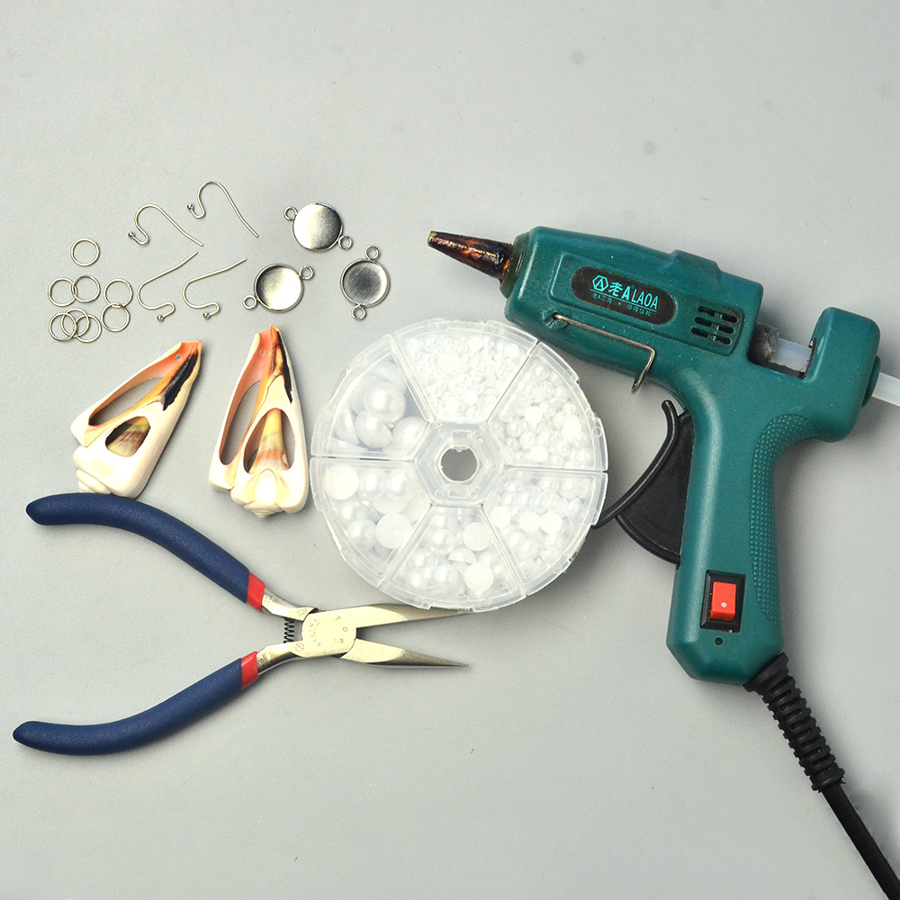 Серьги из свежих ракушек с жемчугом-2